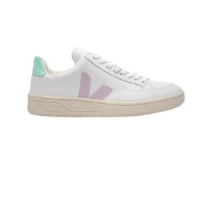 Veja V-12 Leather White Parme Turquoise Sneaker Size 7